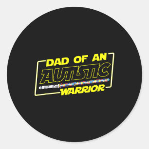 Father's Day Autism Warrior Awareness Dad For Men Classic Round Sticker