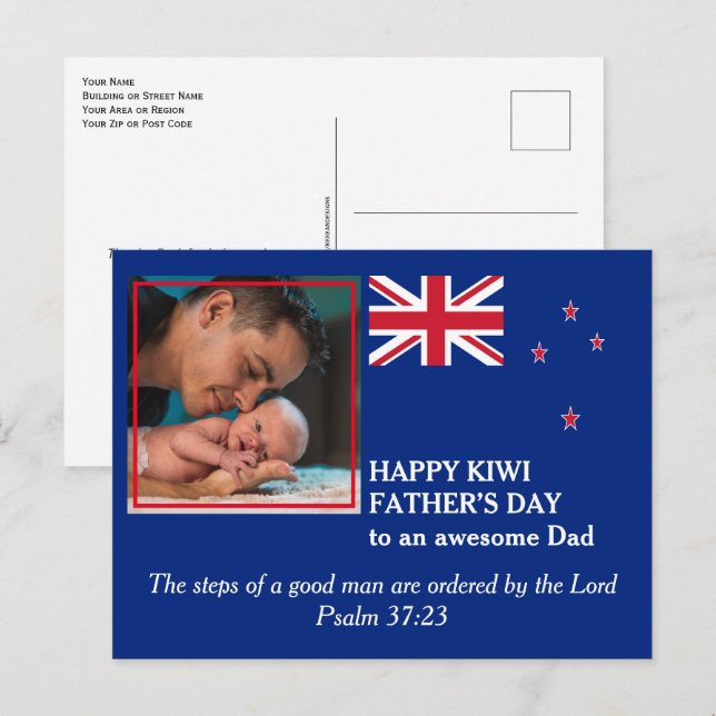 Father's Day AWESOME DAD New Zealand Postcard (Front/Back)