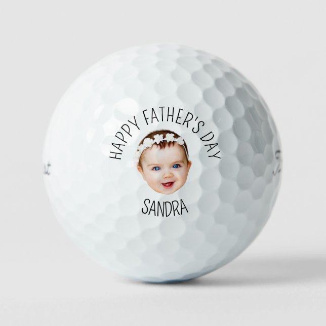 Father's Day Baby Portrait New Dad Announcement    Golf Balls (Front)