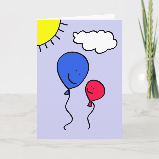 Father's Day Balloon Greeting Card (Front)