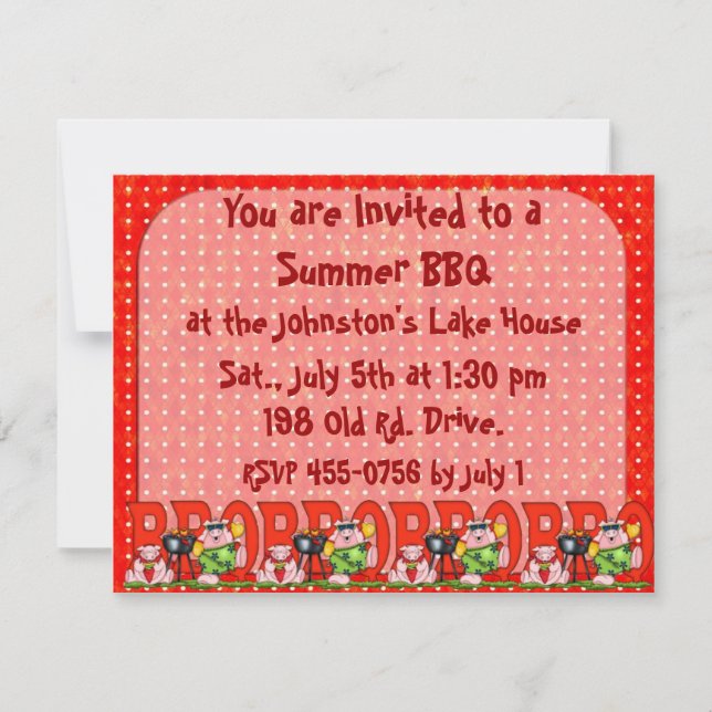 Father's Day  BarBQ invitation Family reunion (Front)