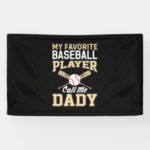 Father's Day Baseball Player Call Me Dad Banner