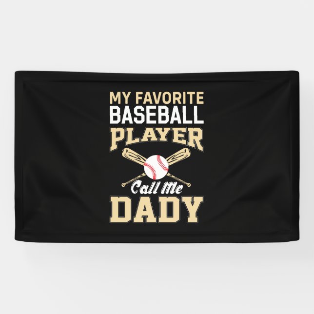 Father's Day Baseball Player Call Me Dad Banner (Horizontal)
