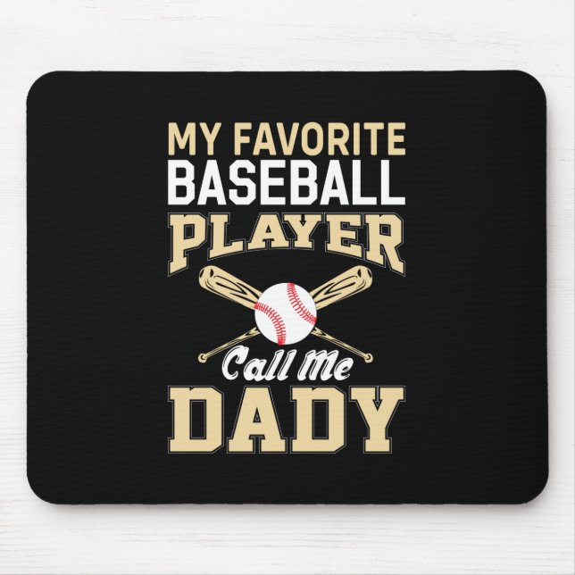 Father's Day Baseball Player Call Me Dad Mouse Mat (Front)