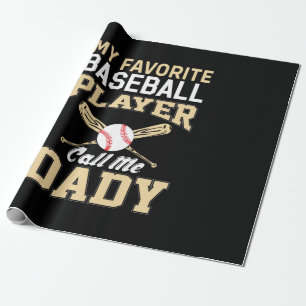 Father's Day Baseball Player Call Me Dad Wrapping Paper