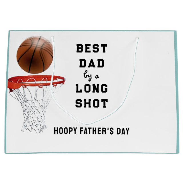 Father's Day Basketball Dad Large Gift Bag (Front)