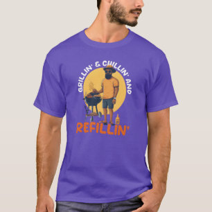 Fathers Day BBQ Grillin Chillin Refillin retro T-Shirt