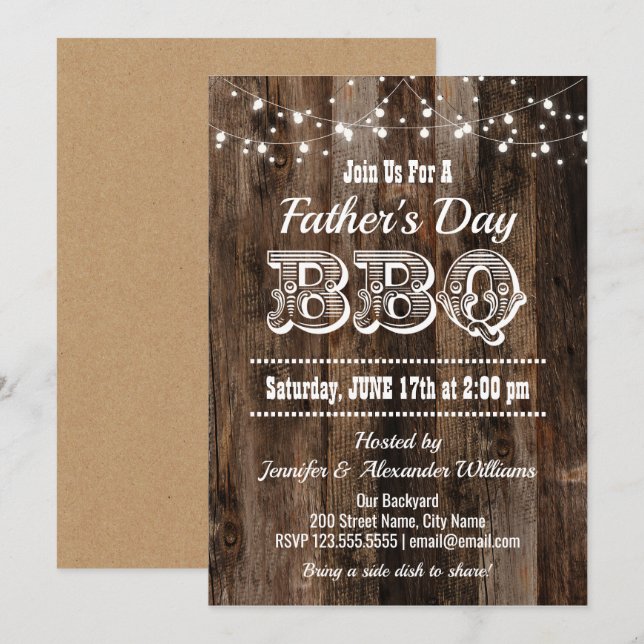 Father's Day BBQ Invitation (Front/Back)