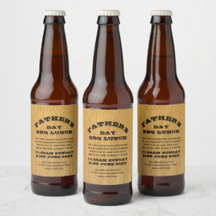 Father's Day BBQ Invitation Beer Bottle Label