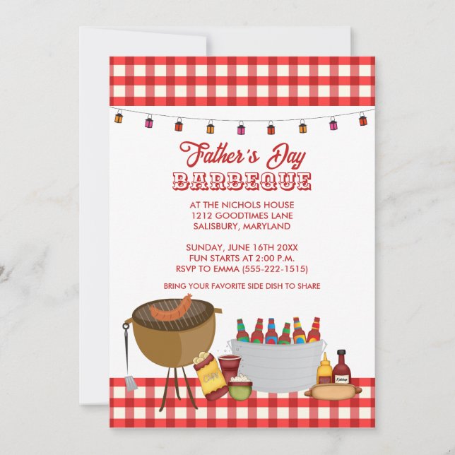 Father's Day BBQ Party Invitations (Front)