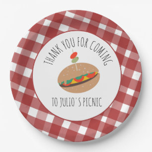 Father's Day BBQ Picnic Event Sandwich   Paper Plate