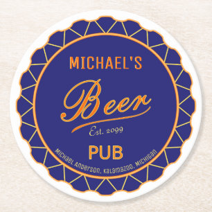Father's Day Beer Bottle Cap Pub Round Paper Coaster