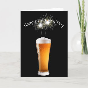 Father's Day Beer With Sparklers Card