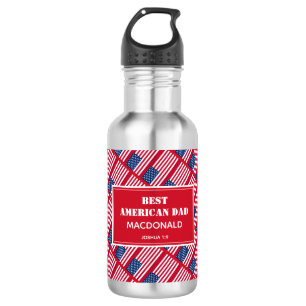 Father's Day BEST AMERICAN DAD USA Personalised 532 Ml Water Bottle