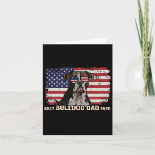 Fathers Day Best Bulldog Dad Ever Retro Gift Ameri Card