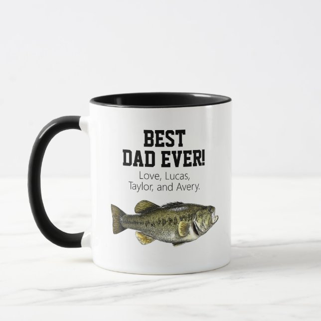 Father's Day Best Dad Bass Fishing Names Mug (Left)