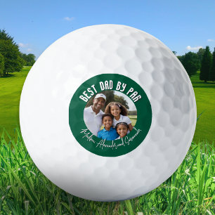 Father's Day Best Dad by Par Custom Photo & Names Golf Balls