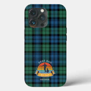 Fathers Day Best Dad By Par Plaid Tartan Custom iPhone 13 Pro Case