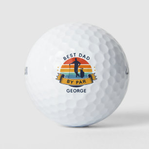Fathers Day Best Dad By Par Retro Custom Sporting Golf Balls