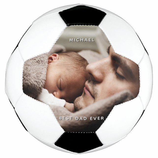 Father's Day Best Dad Custom Photo Custom Message Football (Front)