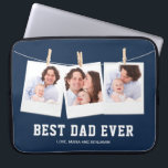 Father's Day | Best Dad Ever 3 Photo Collage Laptop Sleeve<br><div class="desc">Upload your favourite photos and add your names to make your own unique personalised father's day gift.</div>