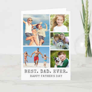 Fathers Day BEST DAD EVER 5 Photo Collage Card