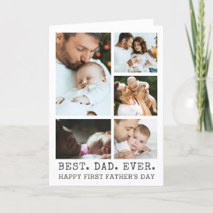 Fathers Day BEST DAD EVER 5 Photo Collage Card