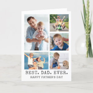 Fathers Day BEST DAD EVER 5 Photo Collage Card