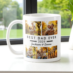 Father's Day Best Dad Ever 5 Photo Collage Coffee Mug