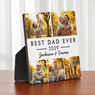 Father's Day Best Dad Ever 5 Photo Collage  Plaque