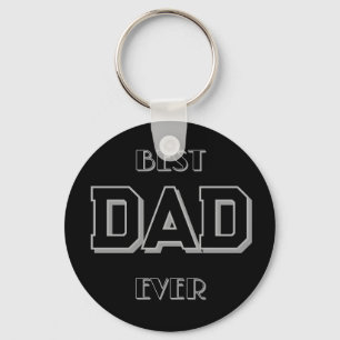 Father's Day Best Dad Ever Black Key Ring