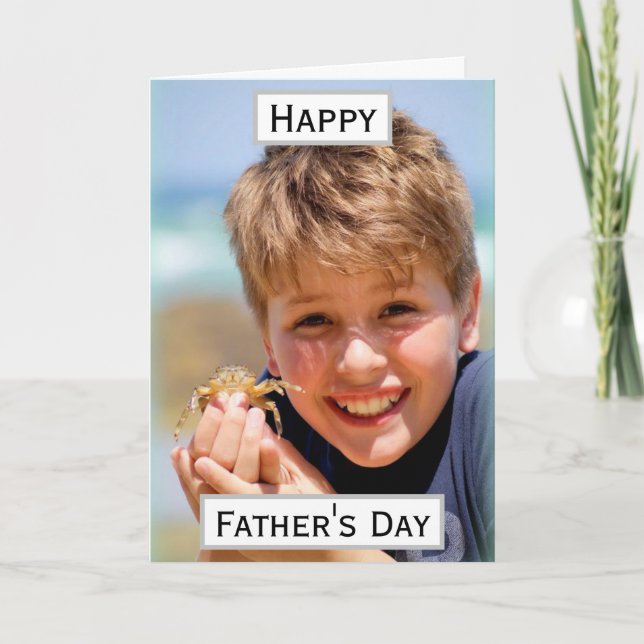 Fathers Day Best Dad Ever Kids Photo Card (Front)