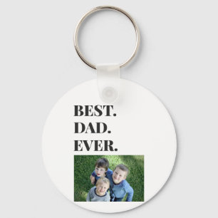 Fathers Day Best Dad Ever Kids Photo Key Ring