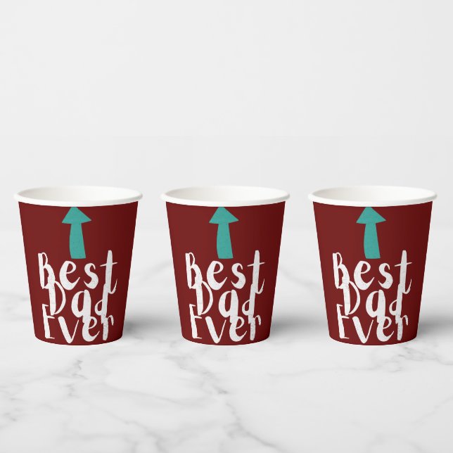Father's Day Best Dad Ever Minimalistic Paper Cups (Multi)