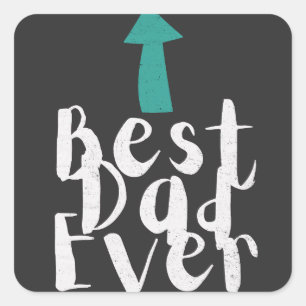 Father's Day Best Dad Ever Minimalistic Square Sticker