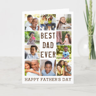 Father's Day BEST DAD EVER Photo Collage Holiday Card