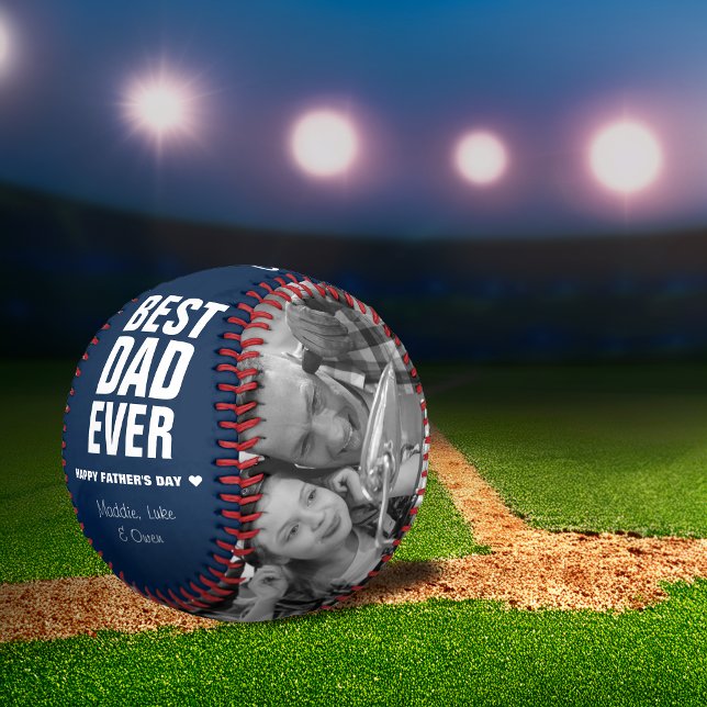 Father's Day Best Dad Ever Photos Personalised Baseball (Father's Day Best Dad Ever Photos Personalized Baseball)