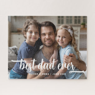  Father's Day Best Dad Ever Script Photo Jigsaw Puzzle