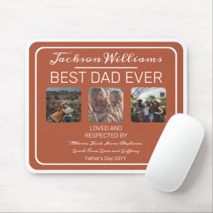 Fathers Day Best Dad Ever Terra Cotta Three Photo  Mouse Mat