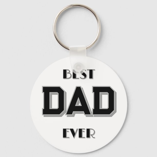 Father's Day Best Dad Ever White  Key Ring (Front)