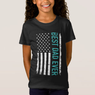 Father's day Best dad ever with US american flag T-Shirt