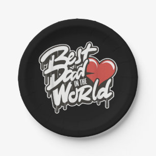 Father's Day Best Dad In The World Paper Plate