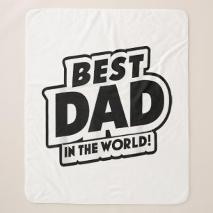 Father's Day Best Dad In The World Sherpa Blanket