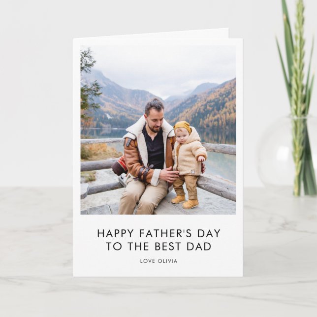 Father's Day Best Dad | Modern Minimalist Photo Card (Front)