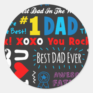 Father's Day Best Dad Sayings Classic Round Sticker
