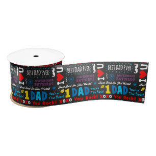 Father's Day Best Dad Sayings Satin Ribbon