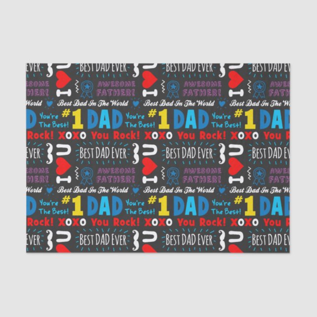 Father's Day Best Dad Sayings Tissue Paper (Front)