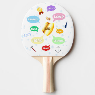 Fathers Day Best Dad Word Clouds King Crown Love Ping Pong Paddle