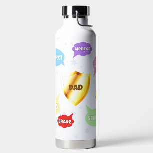 Fathers Day Best Dad Word Clouds King Crown Love Water Bottle