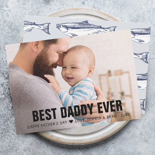Father's Day Best Daddy Ever Photo Flat Holiday Card